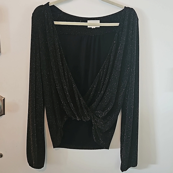 Black and Gold Shimmery Top - Picture 1 of 6